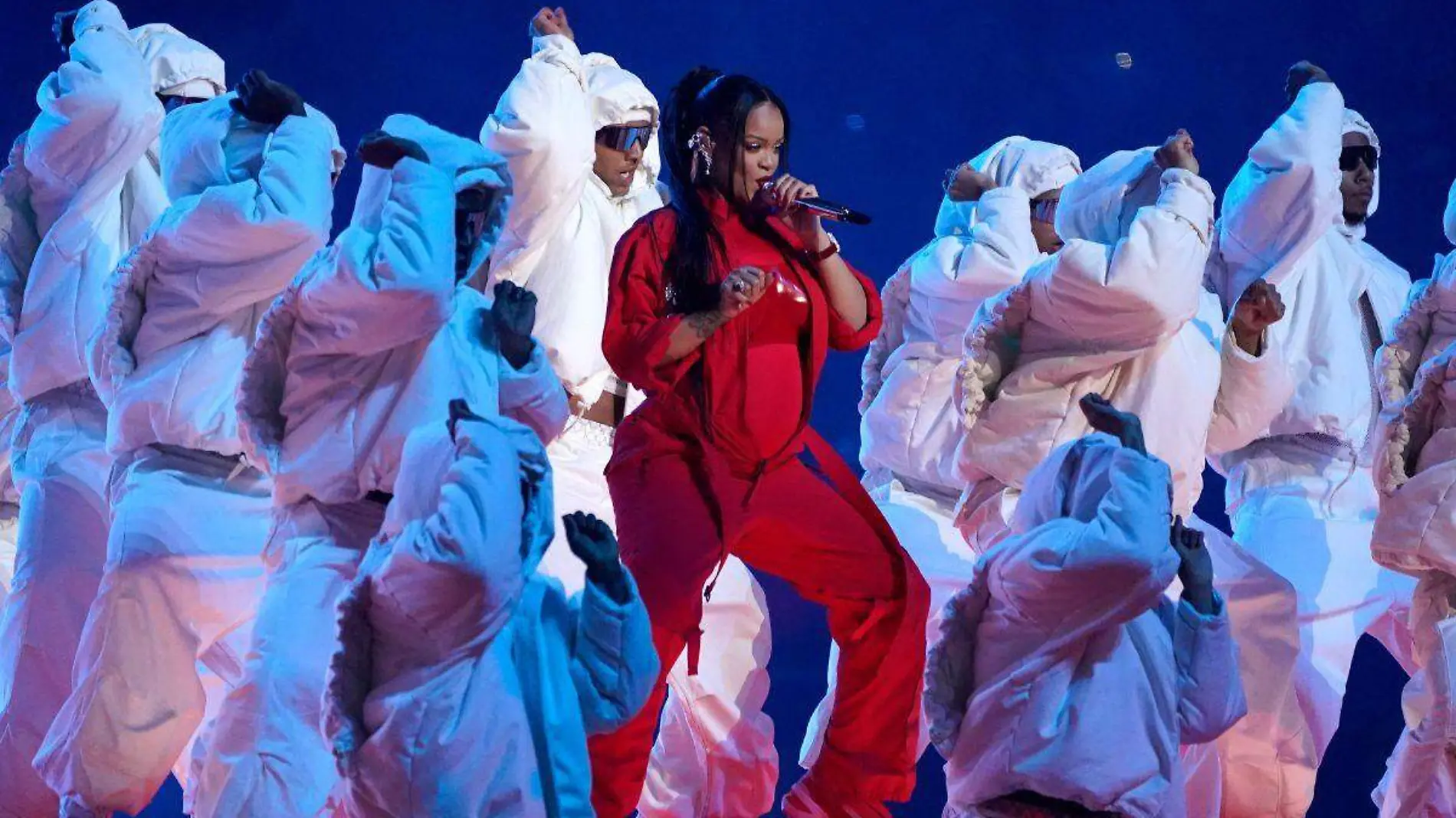 Rihanna en el show del Super Bowl